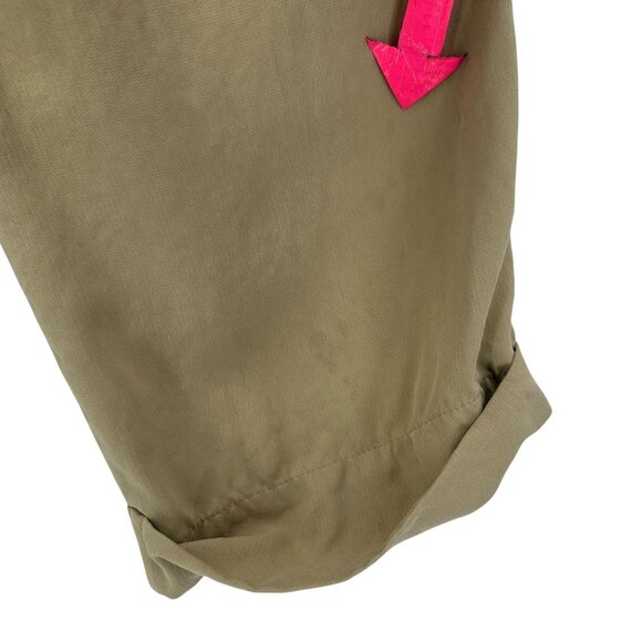 Tommy Bahama Relax Mens 33 Pants Silk Pleated Cuffed Tan Straight Leg - Picture 7 of 11